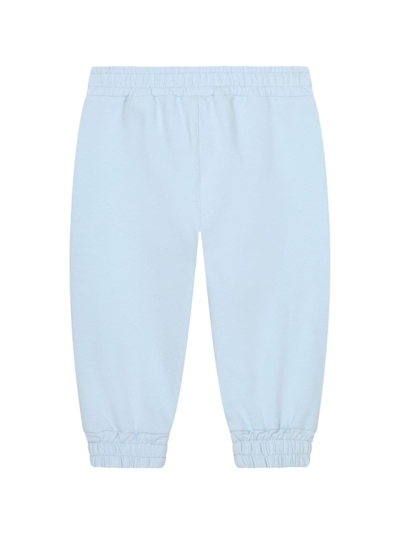 Dolce & Gabbana Flocked-logo Drawstring Track Trousers In Blue