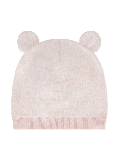 Shop Dolce & Gabbana Animal-ears Knitted Hat In Neutrals
