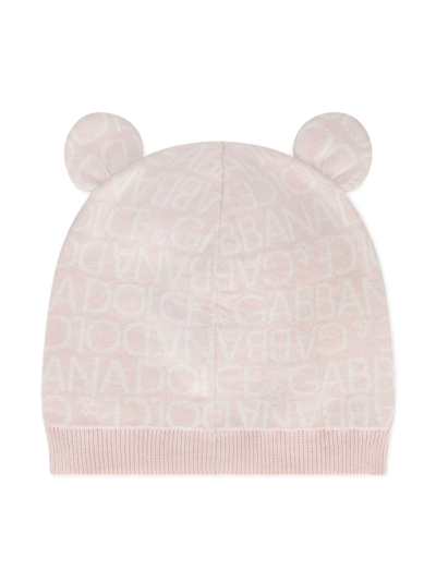 Shop Dolce & Gabbana Animal-ears Knitted Hat In Neutrals