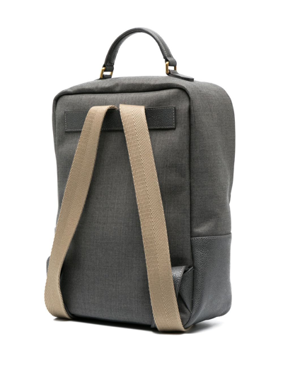 Shop Thom Browne School Twill Backpack In Grey