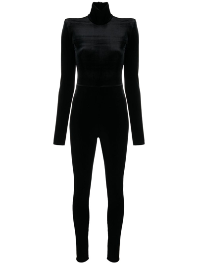 Shop Alexandre Vauthier Velvet Suit With Long Sleeves In Black