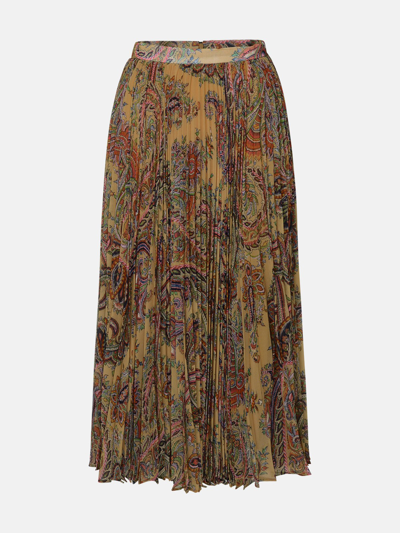 Shop Etro Multicolored Georgette Skirt