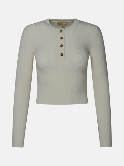 Shop Michael Michael Kors Cream Wool Sweater In Ivory
