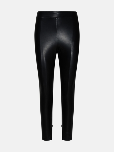 Shop Michael Michael Kors Black Imitation Leather Leggings