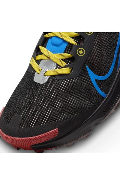 Shop Nike React Terra Kiger 9 Running Shoe In Black/ Red/ Sulfur/ Photo Blue