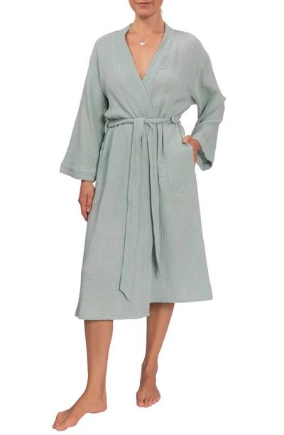 Shop Everyday Ritual Nora Cotton Gauze Robe In Chalcedony