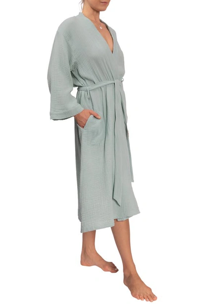 Shop Everyday Ritual Nora Cotton Gauze Robe In Chalcedony