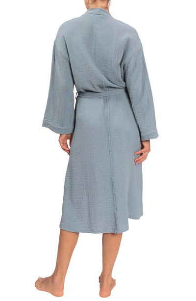 Shop Everyday Ritual Nora Cotton Gauze Robe In Desert Blue