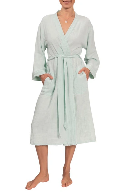 Shop Everyday Ritual Nora Cotton Gauze Robe In Mint