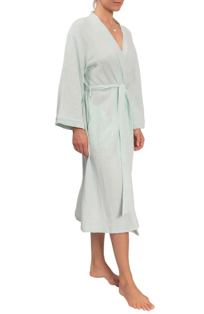 Shop Everyday Ritual Nora Cotton Gauze Robe In Mint