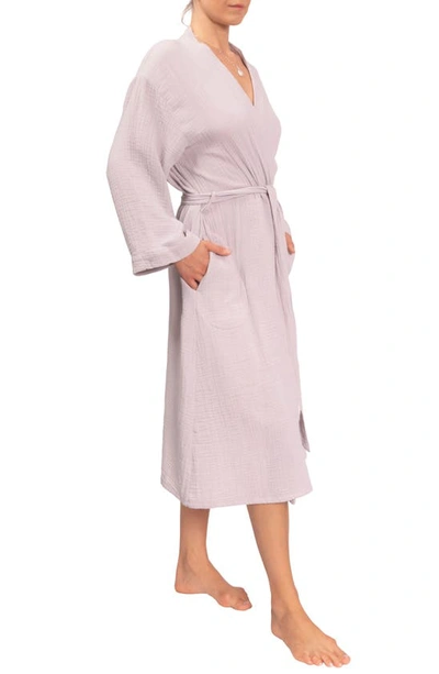 Shop Everyday Ritual Nora Cotton Gauze Robe In Light Grey