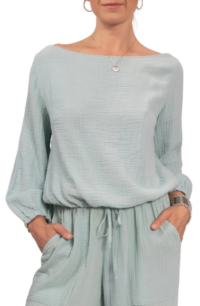 Shop Everyday Ritual Penny Off The Shoulder Lounge Top In Chalcedony