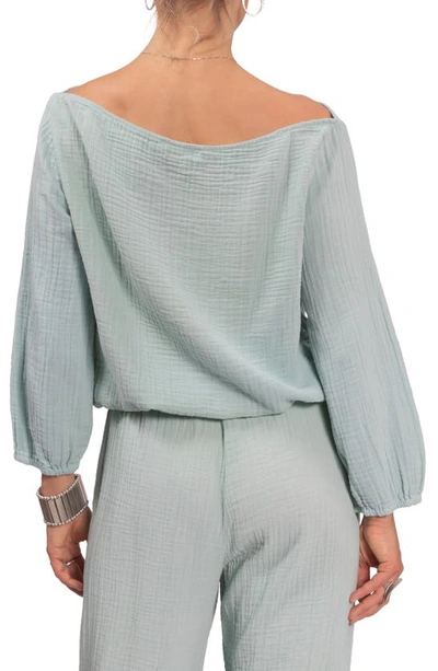Shop Everyday Ritual Penny Off The Shoulder Lounge Top In Chalcedony