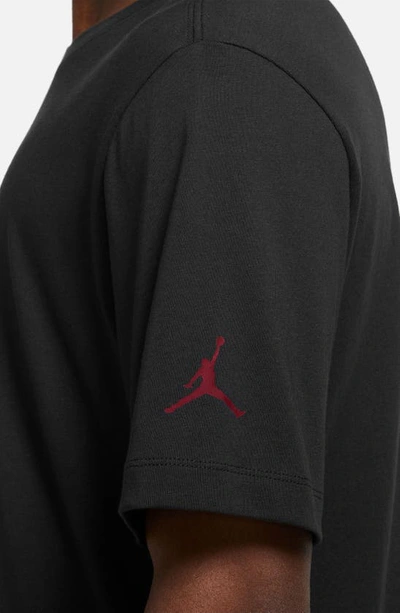 Shop Jordan Gfx Graphic Cotton Tee In Black/ Gym Red/ Gym Red
