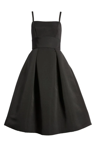 Amsale Faille Cocktail Midi Dress In Black