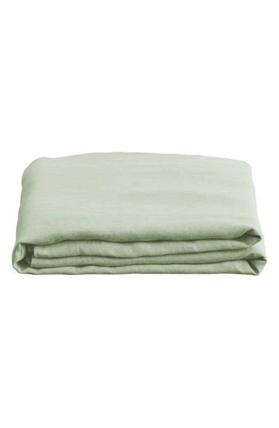 Shop Bed Threads Linen Flat Sheet In Sage
