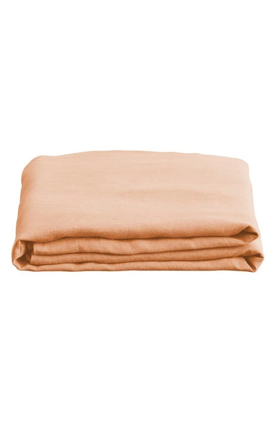 Shop Bed Threads Linen Flat Sheet In Terracotta