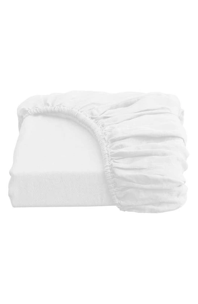 Shop Bed Threads Linen Fitted Sheet In White
