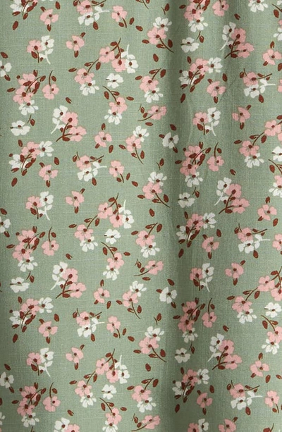 Love, Fire Kids' Floral Puff Sleeve Dress In Sage Floral