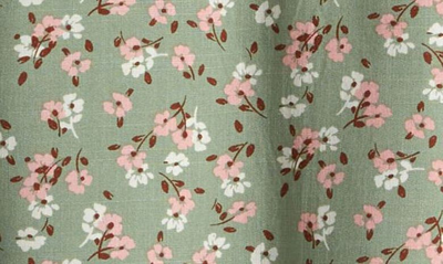 Love, Fire Kids' Floral Puff Sleeve Dress In Sage Floral