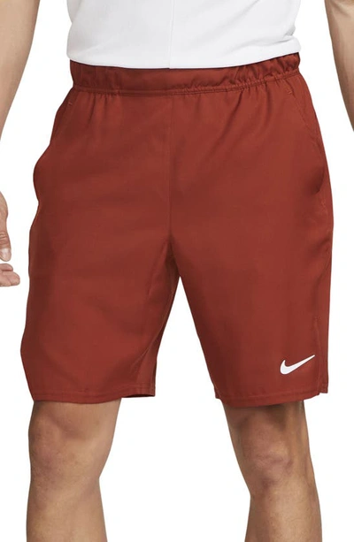 Shop Nike Court Dri-fit Victory Athletic Shorts In Rugged Orange/ White