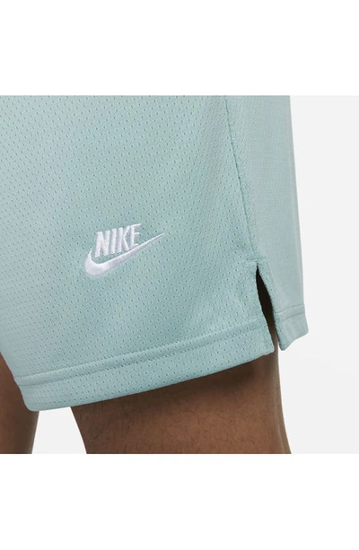 Shop Nike Club Flow Mesh Shorts In Mineral/ White