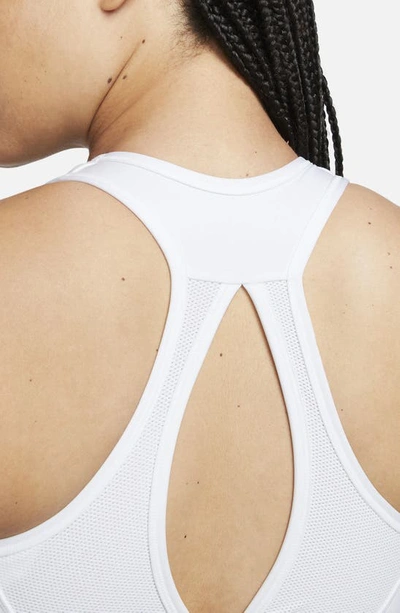 Shop Nike Dri-fit Swish High Support Sports Bra In White/ White/ Black
