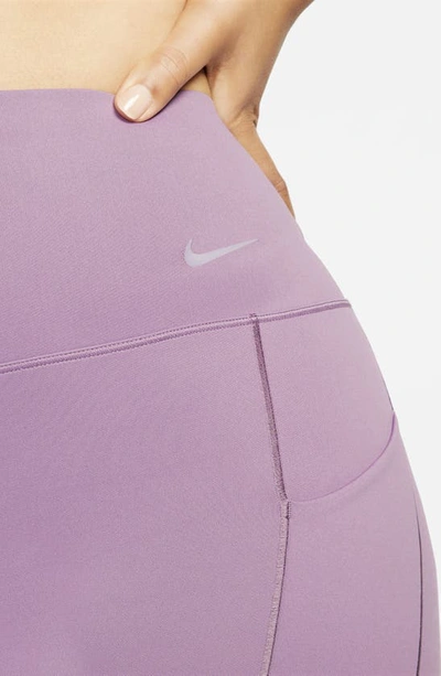 Shop Nike Dri-fit High Waist Bike Shorts In Violet Dust/black