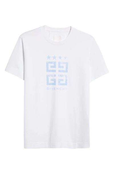 Shop Givenchy Slim Fit 4g Logo Cotton Graphic T-shirt In 100 - White