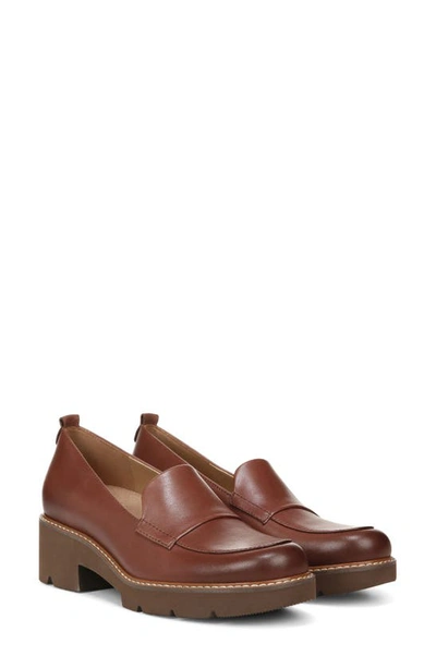 Naturalizer Darry Leather Loafer In Cappuccino Brown Leather