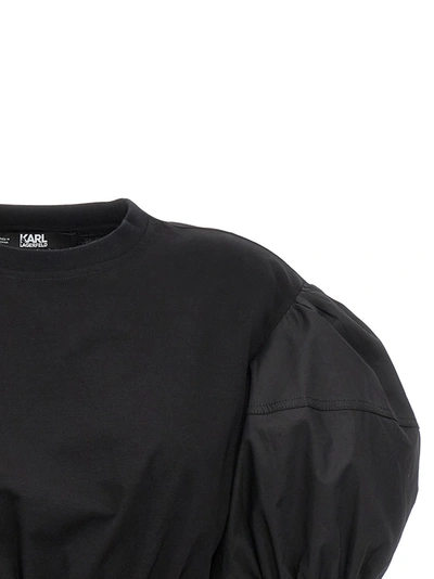 Shop Karl Lagerfeld Cut-out T-shirt Black