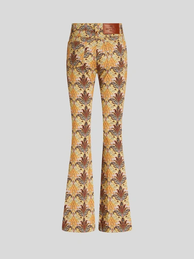 Shop Etro Paisley Print Jeans In Brown