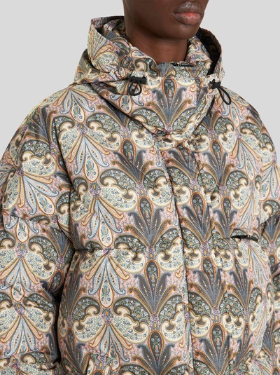 Shop Etro Down Jacket With Paisley Medallion Print In Black