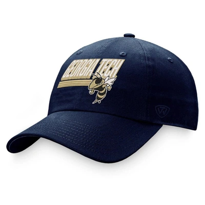 Shop Top Of The World Navy Georgia Tech Yellow Jackets Slice Adjustable Hat In Green