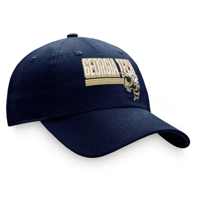 Shop Top Of The World Navy Georgia Tech Yellow Jackets Slice Adjustable Hat In Green