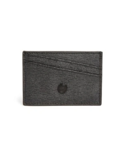 Kenzo Leather Card Case In Black-grey