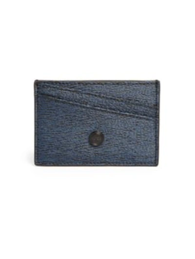 Kenzo Leather Card Case In Blue-black