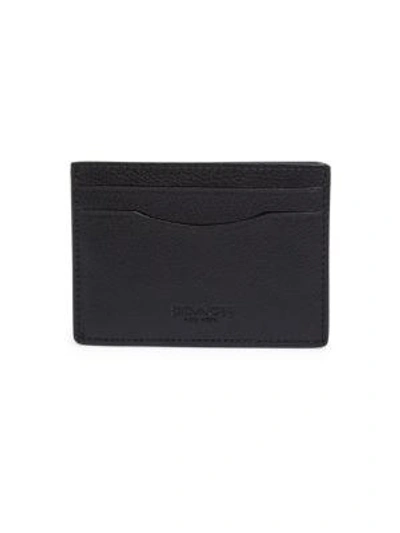 Coach Midnight Leather Card Case In Black | ModeSens