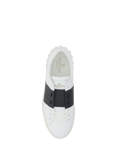 Shop Valentino Open Sneakers In Bianco/grigio/bianco