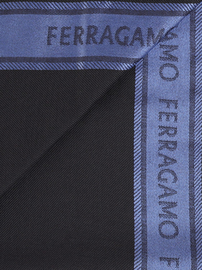 Shop Ferragamo Scarf With Lettering Logo In Blue