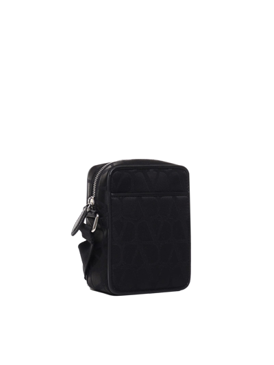 Shop Valentino Black Small Shoulder Bag In Nylon