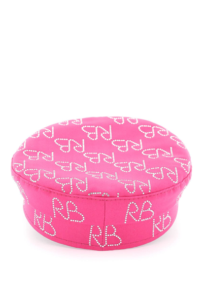 Shop Ruslan Baginskiy Rhinestones Baker Boy Cap In Pink (pink)