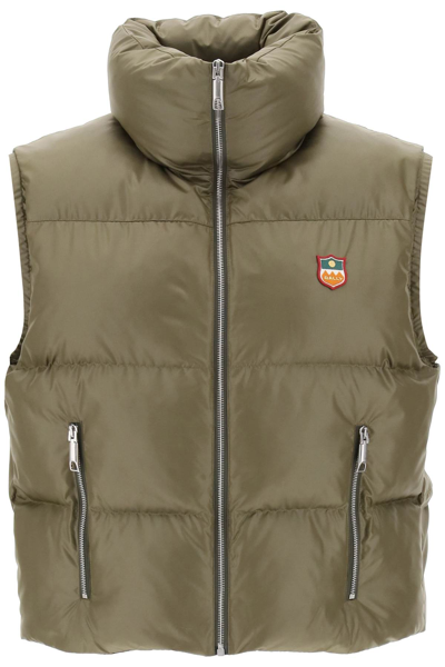 Shop Bally Padded Vest In Ripstop In Olive Green 23 (green)