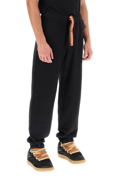 Shop Lanvin Curb Lace Sweatpants In Black (black)
