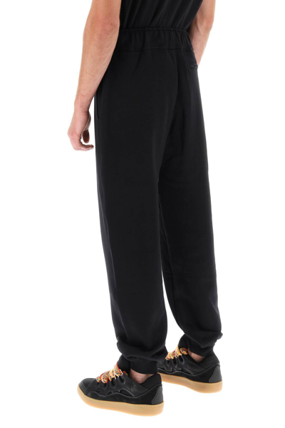 Shop Lanvin Curb Lace Sweatpants In Black (black)