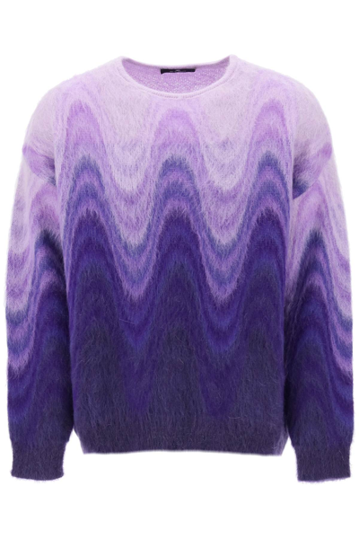 Shop Etro Sweater In Gradient Brushed Mohair Wool In Purple (purple)