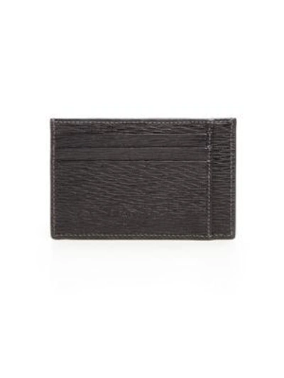 Shop Ferragamo Embossed Leather Card Case In Black