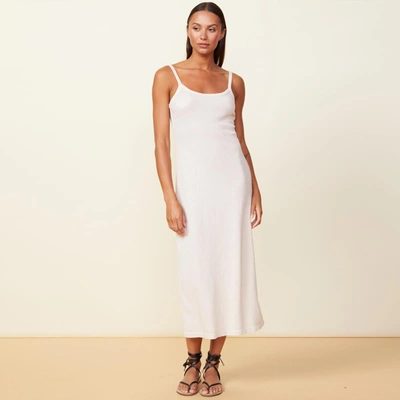 Monrow Mesh Slit Dress In Bone