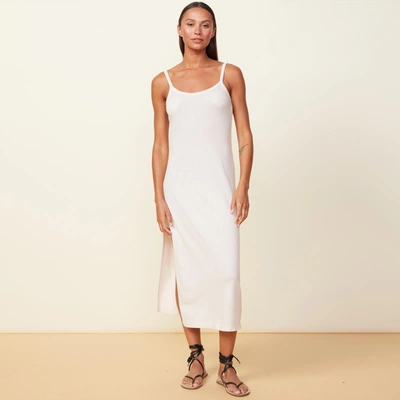 Monrow Mesh Slit Dress In Bone