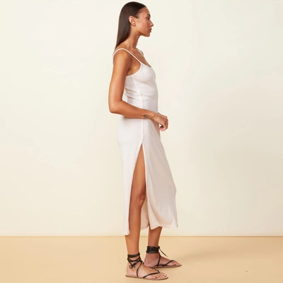 Monrow Mesh Slit Dress In Bone